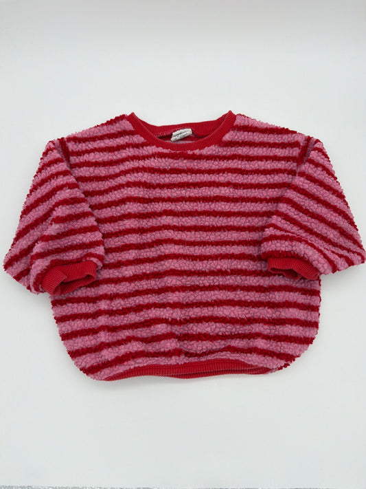 Vivd-I stripe red and pink boucle sweater, Size: XS (1-2Y)