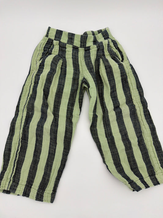 ROUX green/blue stripe pants, Size:3T