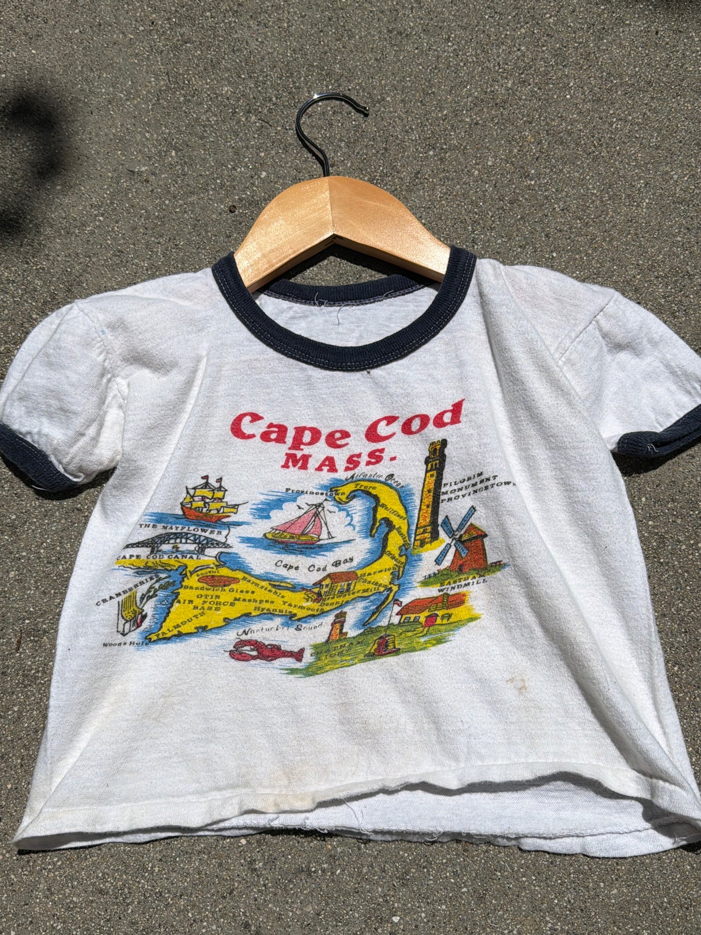 Vintage Cap Code Ringer T-Shirt, Size:2/3Y