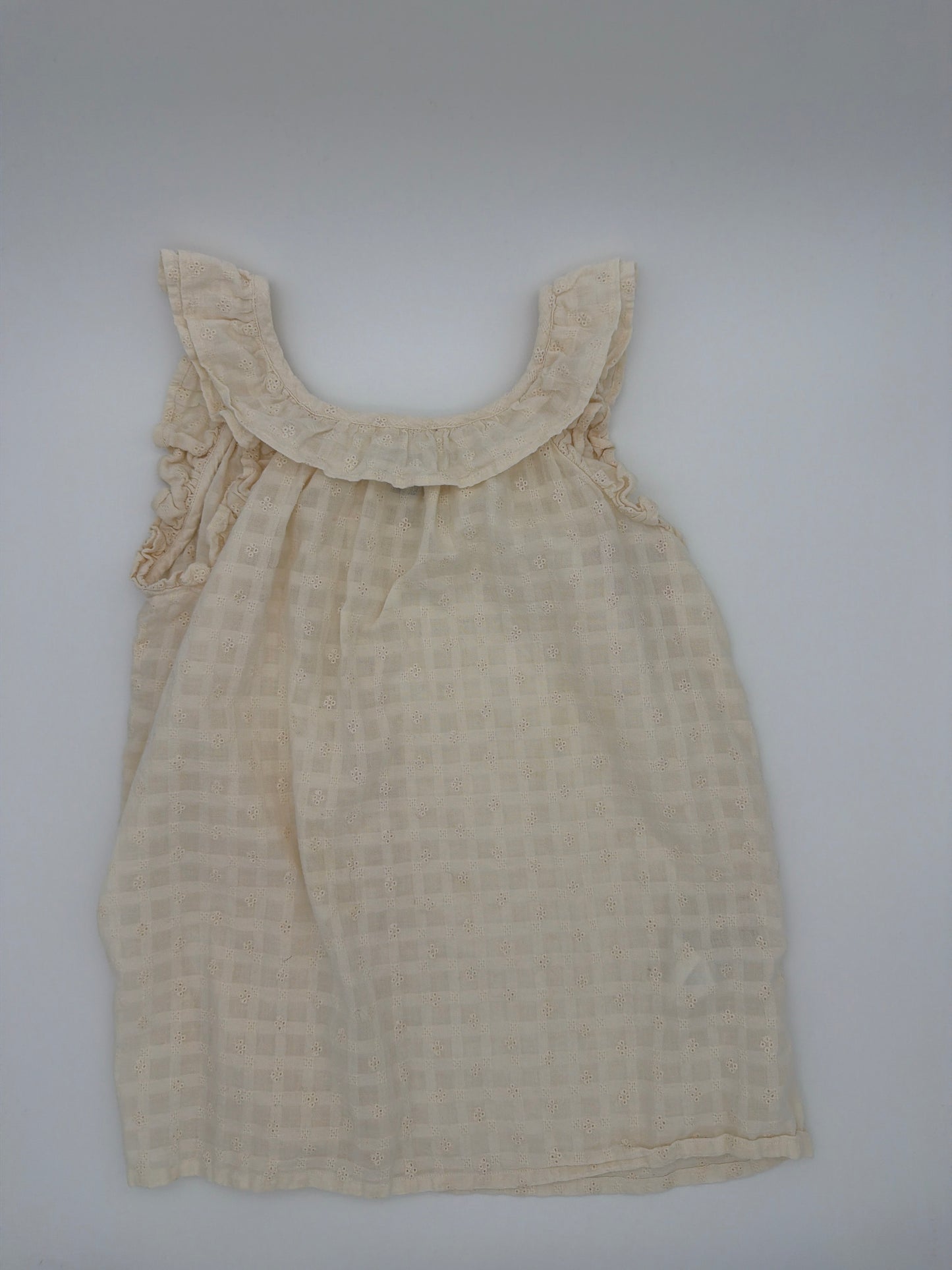 Bonton White eyelet Dress, 3Y