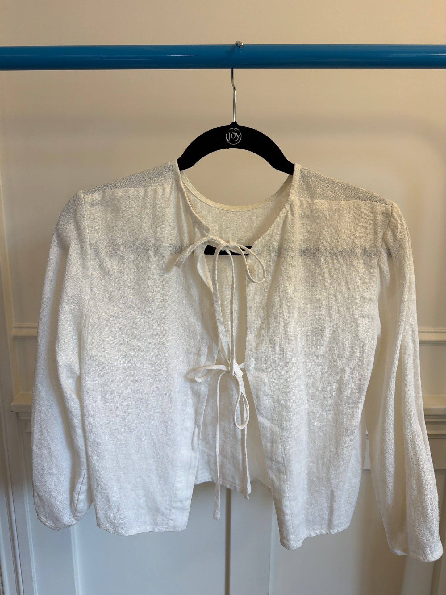 Preloved ZII ROPA tie back linen top, size:s
