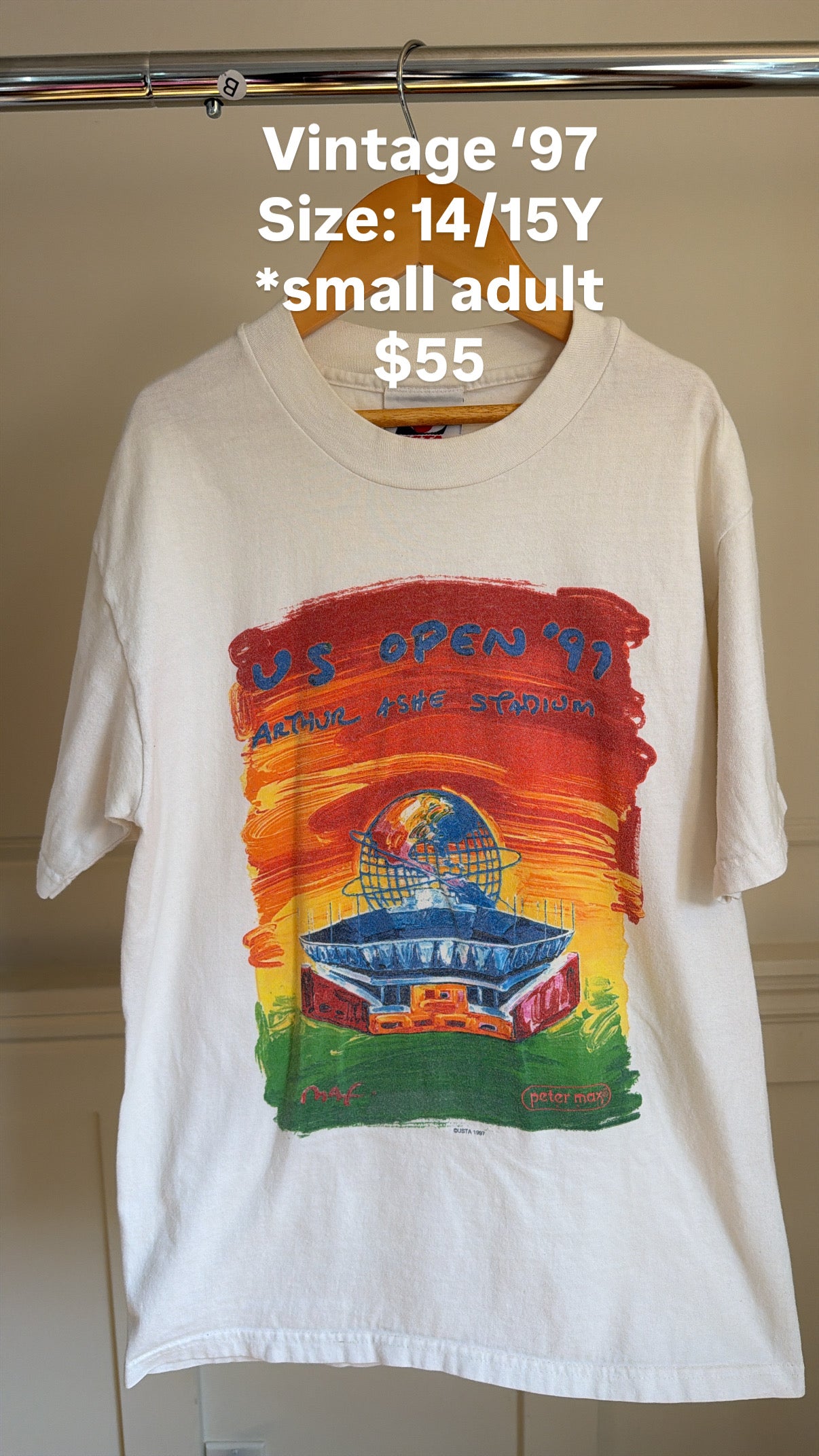 Vintage US Open t-shirt peter max, 14/15Y
