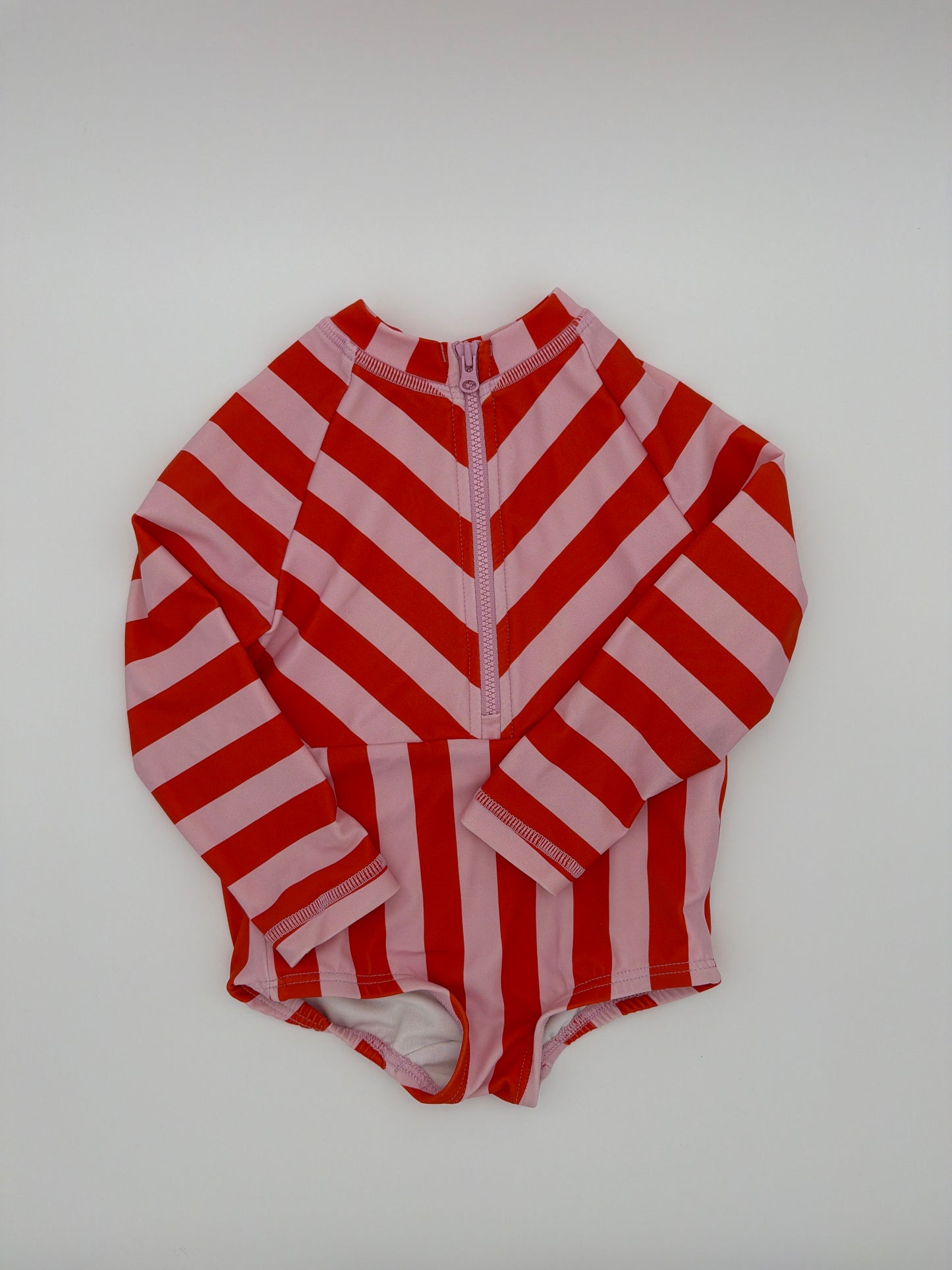 Hanna Anderson red/pink stripe swimsuit, Size:2T