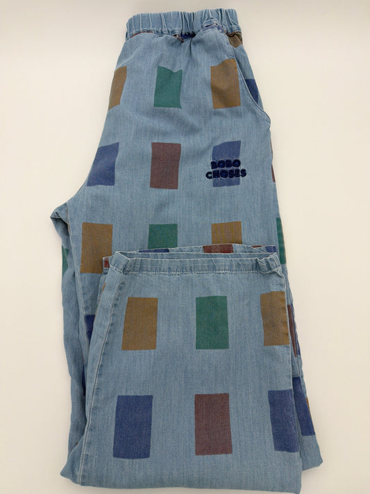 BOBO CHOSES multicolor square print pant, 10/11Y