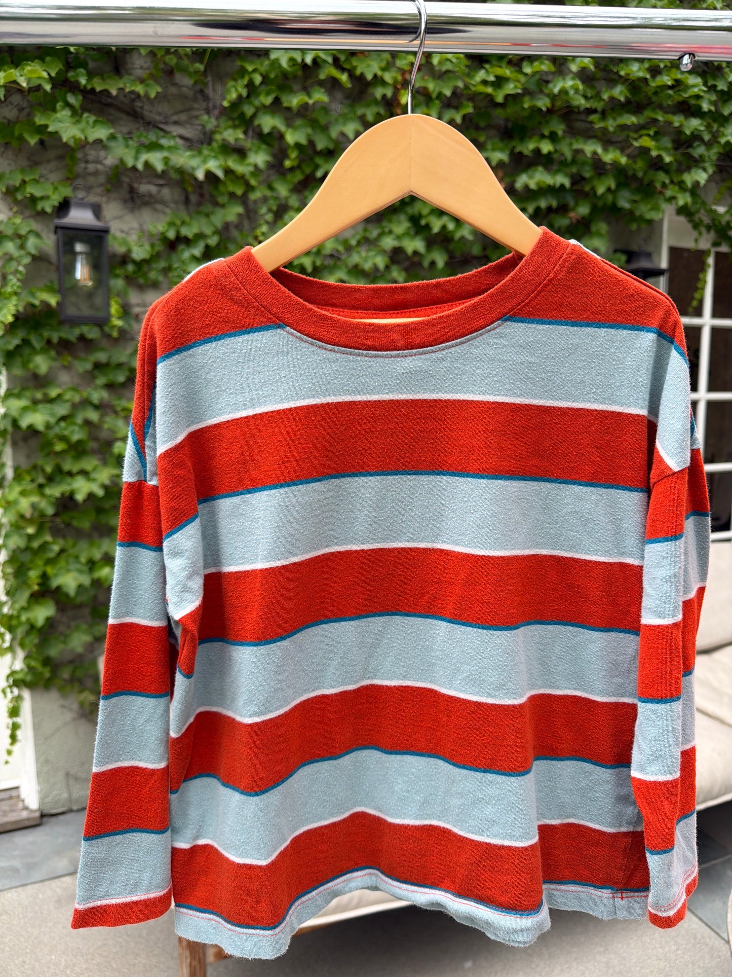 Hanna Anderson Long Sleeve Strip Shirt, Size:6/7