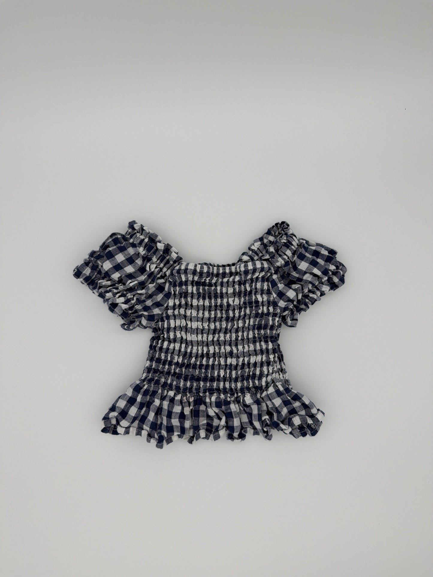 HOUSE OF PALOMA navy gingham top, Size:2Y