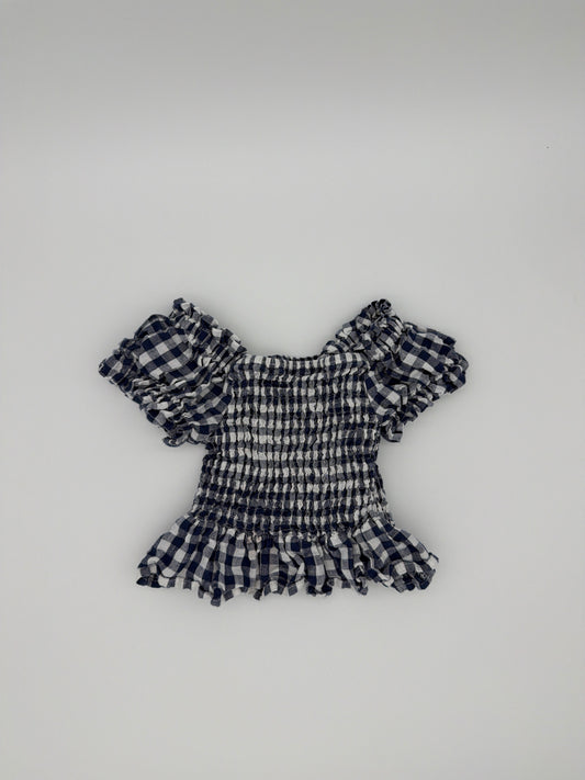 HOUSE OF PALOMA navy gingham top, Size:2Y
