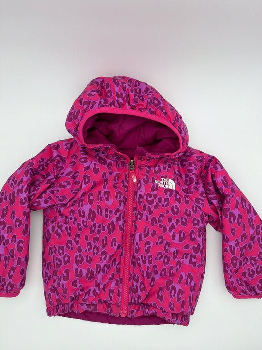 The North Face Pink Leopard reversible Jacket, size: 2T