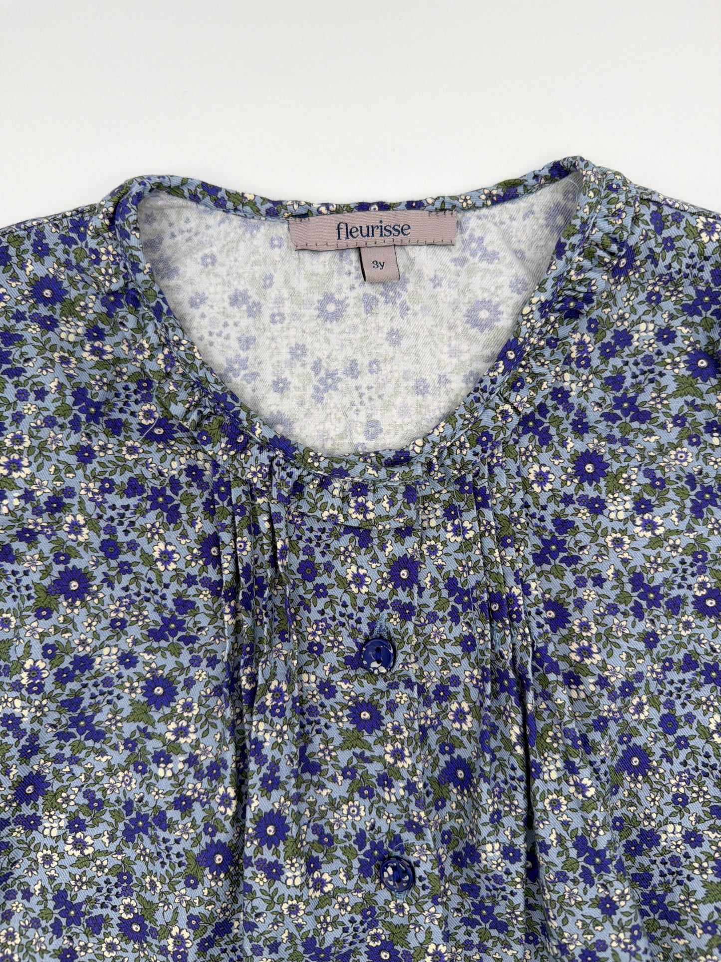 Fleurisse blue floral dress, size:3Y
