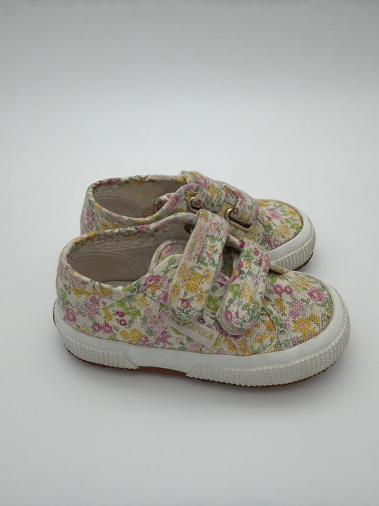 Superga floral sneakers, size:7T