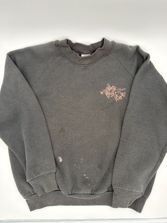 Vintage Adult Rodeo  Black Fruit Of The Loom Sweatshirt , Size: M