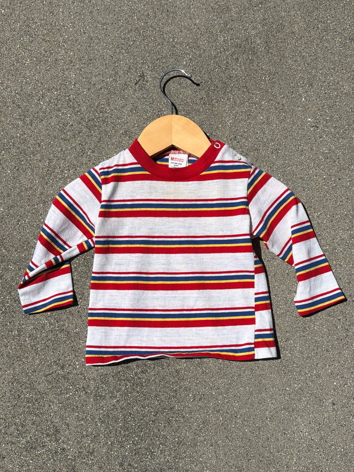 VNTG Sears Long Sleeve Stripe Blue, Red, Yellow, Size:2/3Y