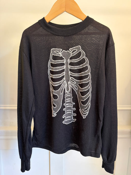 Vintage Wormser Skeleton Ribs Shirt, Size:14Y