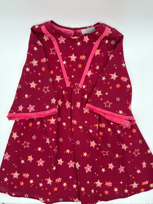 I Love Gorgeous Pink Stars Dress, Size:2/3Y